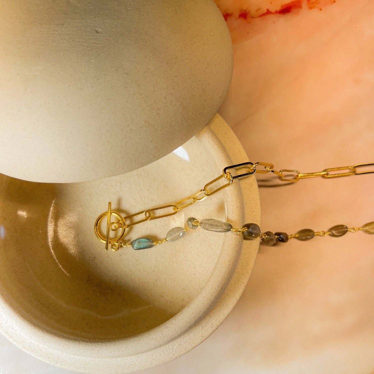 Santore Jewelry Company - Wholesale Pendant/Charm Necklace - Gemma: Gemstone + Chain Toggle Necklace0