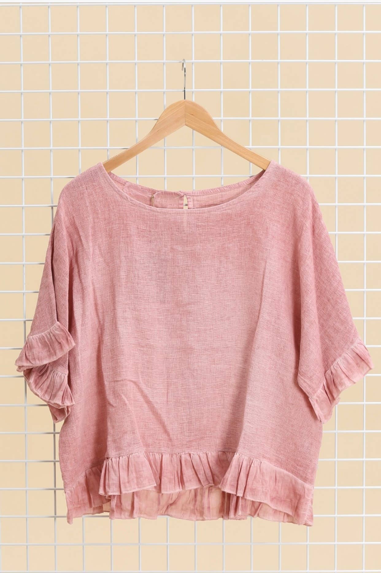 LÉA & LUC - Wholesale Blouse - Women's - Plain blouse in 50% Linen and 50% Cotton REF. 874749