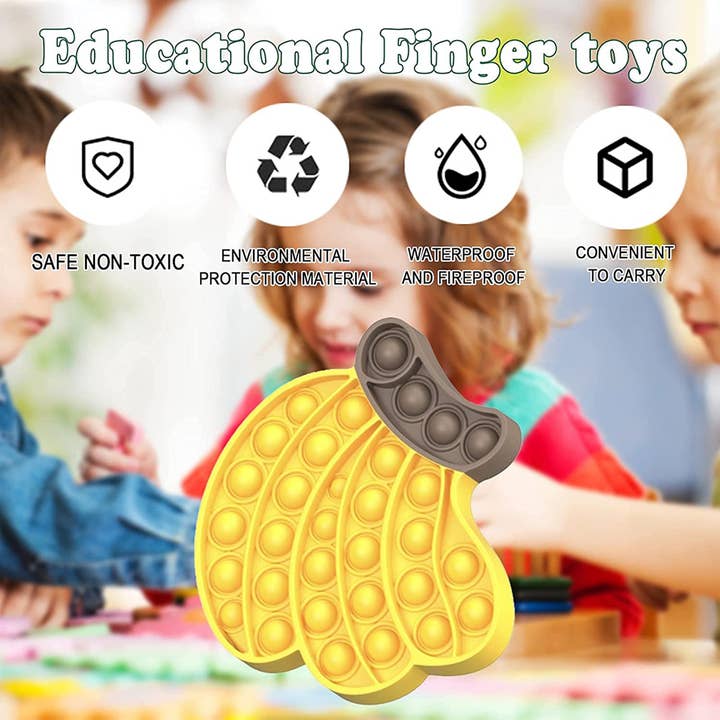 Toyarina - Vendita all'ingrosso Giocattolo fidget - Bambini - Giocattolo Fidget a forma di banana Pop It per bambini per Halloween