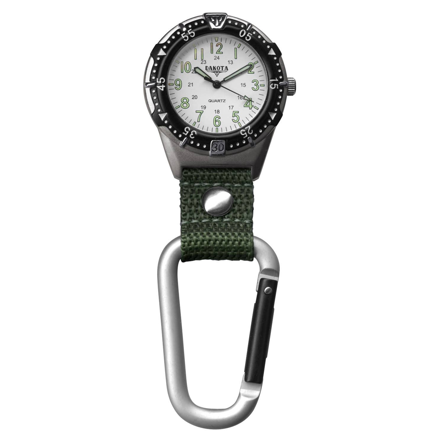 Dakota (Dakota Watch Company) - Vente Montre à gousset – homme - Dakota Montre de Poche à Clip pour Randonneur en Aluminium Analogique – Kaki9