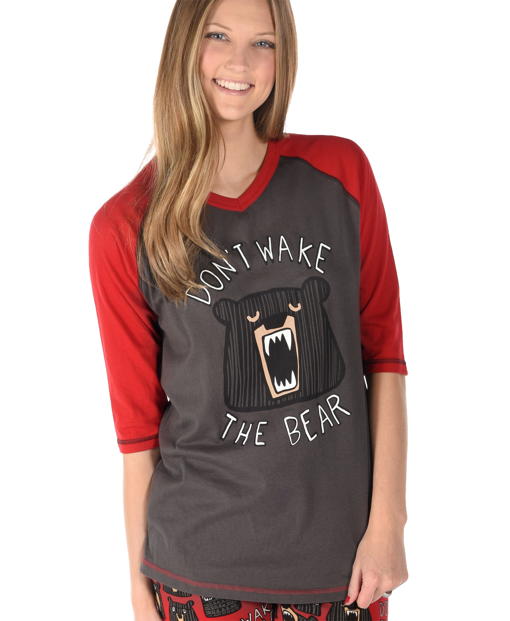 Lazy One - Wholesale Sleepwear Top - Women's - Don't Wake The Bear Women's Pajama Tall Tee2