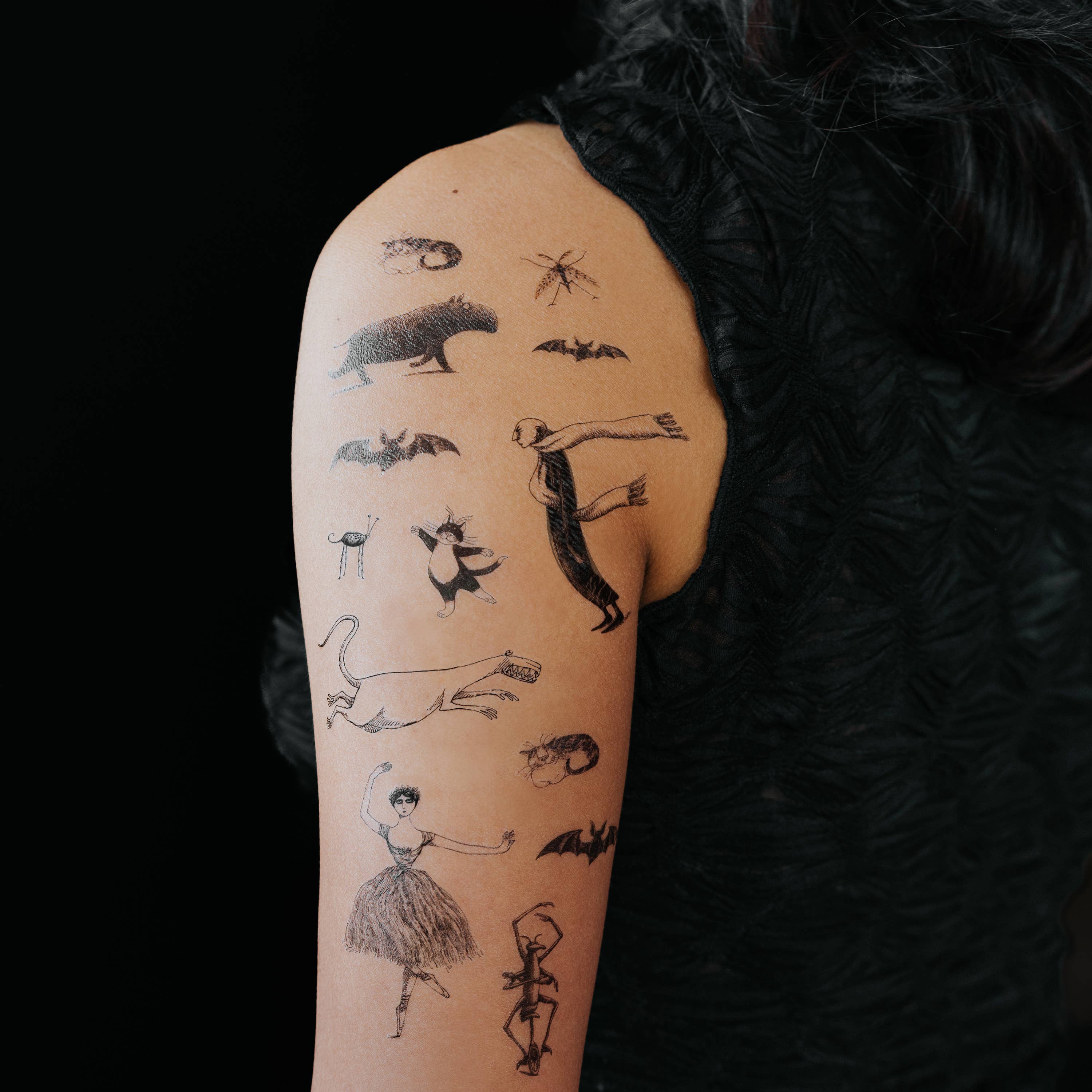 Tattly - Wholesale Temporary Tattoo - Gorey's Creatures & Figures Tatt. Sheet2