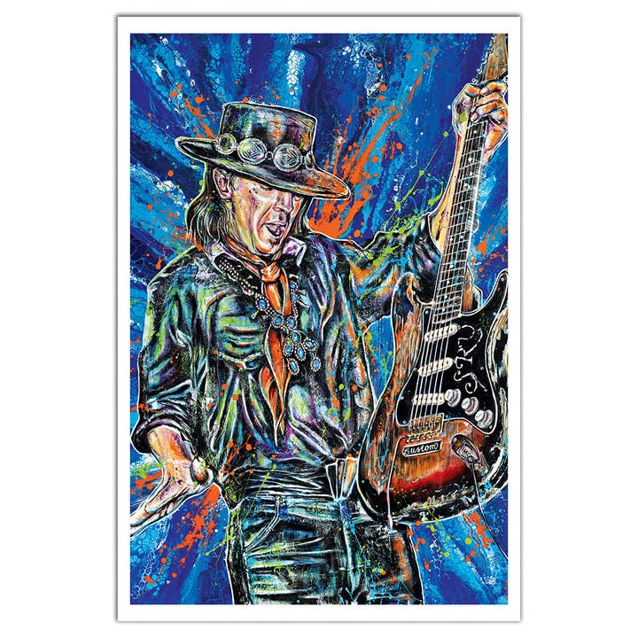 Stevie Ray Vaughan Art Print 12 x 18" for wholesale by Point Blank Art & Design