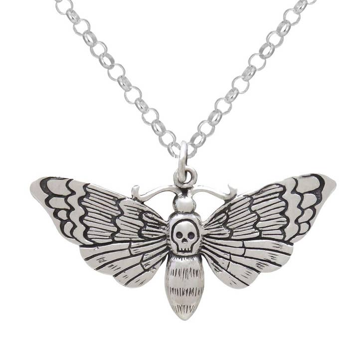 Stort Sterling Silver Death Moth Halsband • Andliga smycken • Återfödelsetransformation • Sensualitet • Gudinnans smycken för wholesale av A Charmed Impression