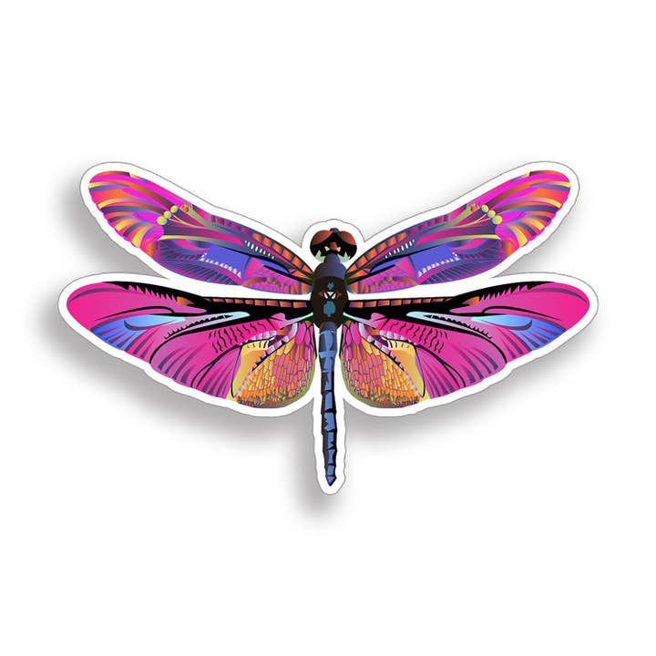 Pink Dragonfly Sticker for wholesale by Real Sticky