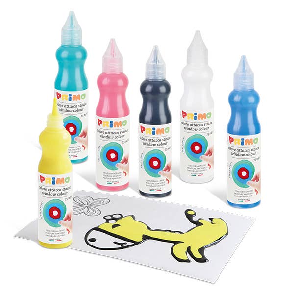 Morocolor Italia Spa PRIMO – Großhandel Malset – Abziehbare Fensterfarbe, 6 Farben, für USA erhältlich1