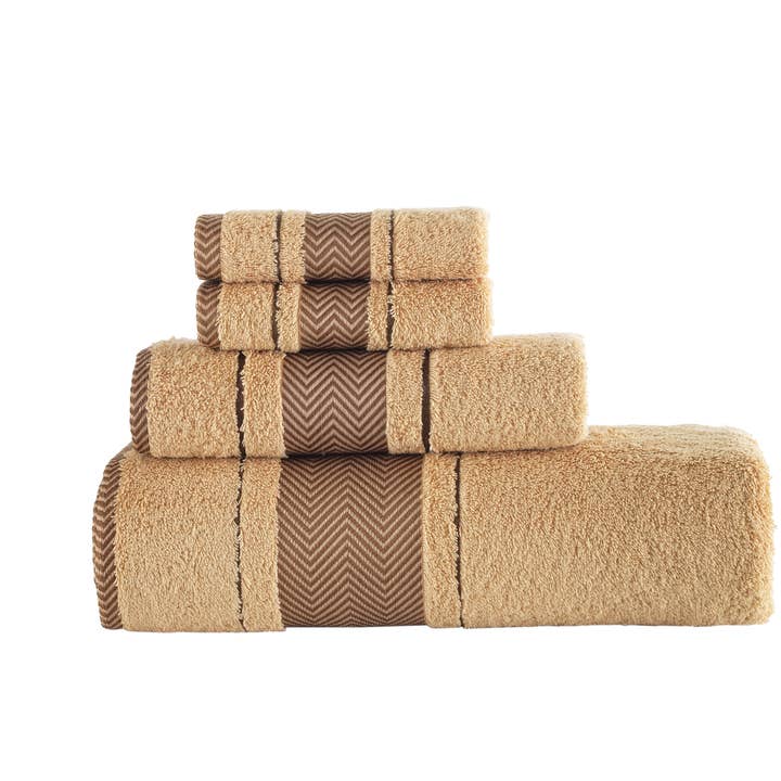 KAFTHAN - Vendita all'ingrosso Set asciugamani - Set di 4 asciugamani da bagno in cotone a spina di pesce natalizi e festivi0