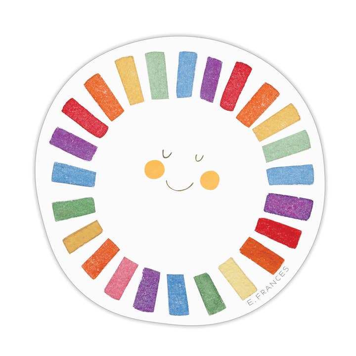 Rainbow Sun Sticker | Single Sticker for wholesale by E. Frances Paper