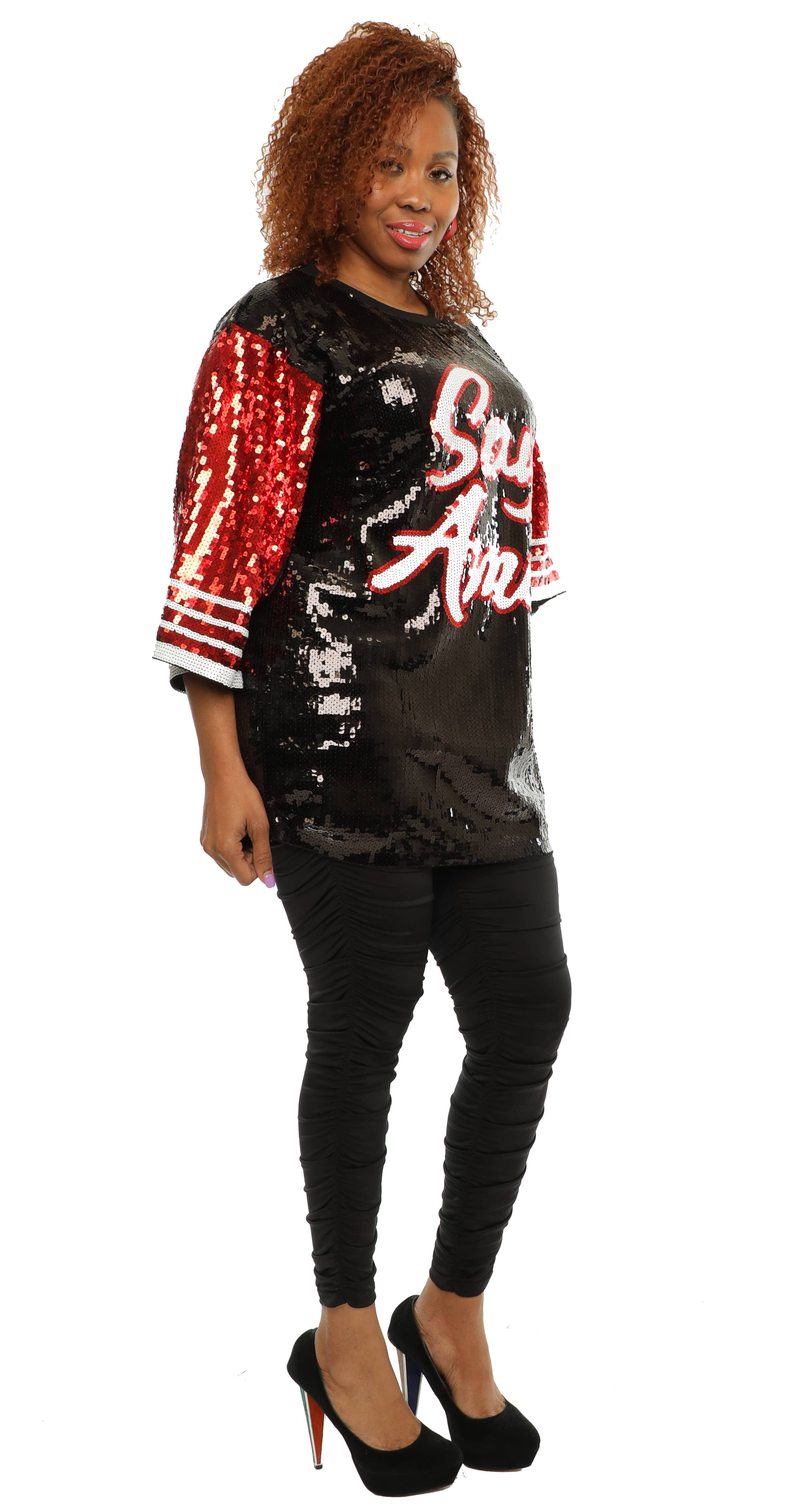 KaraChic – wholesale Tunic – Women’s – Women's Sequin Tunic Verbiage "Say Amen" Sequin Jersey Top3