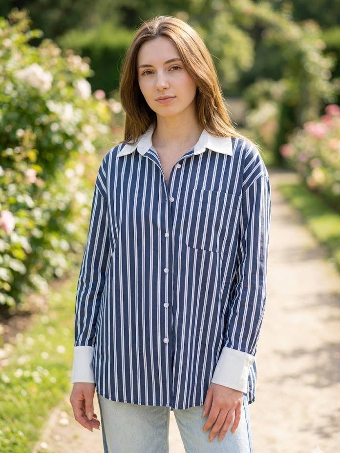 Stribet Smart Skjorte for engroshandel hos VICTORIA&ISAAC