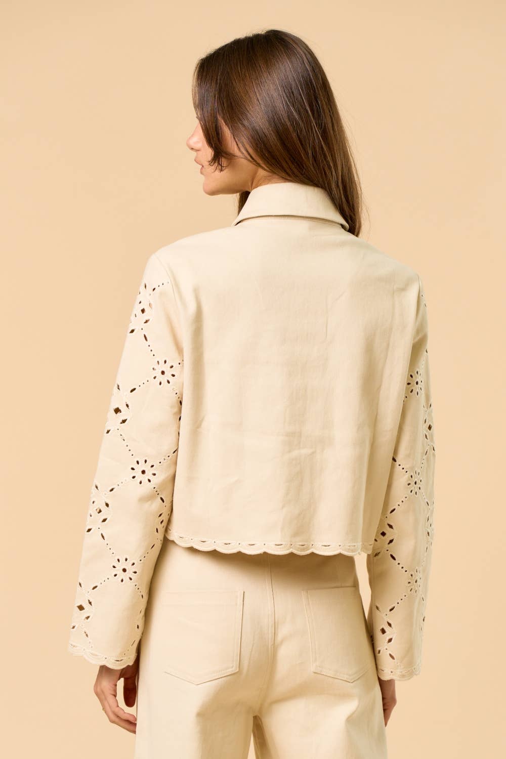 CREAM Motif Long Sleeve Top for wholesale on Faire5