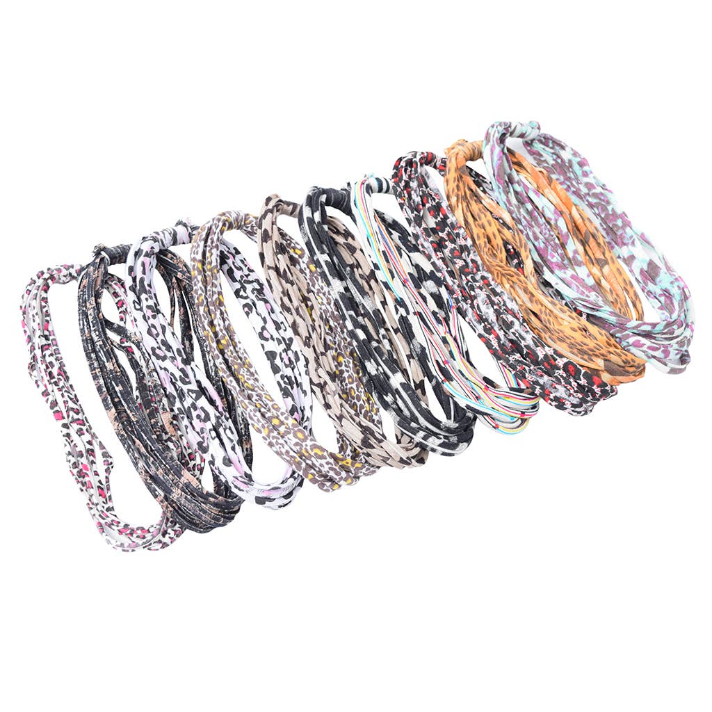 Shreds + rerope - Wholesale Fashion Headband - Women's - Bela Band Headbands - Animal Print Asst. 10-Pack1
