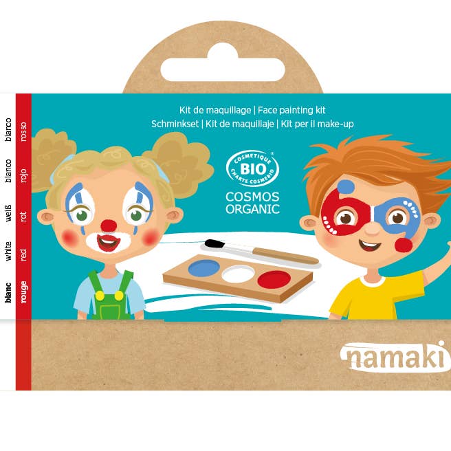 Namaki Cosmetics - Wholesale Face Paint/Play Makeup - Kids - 1.1 - COSMOS Multilingual Clown & Harlequin 3-color kit