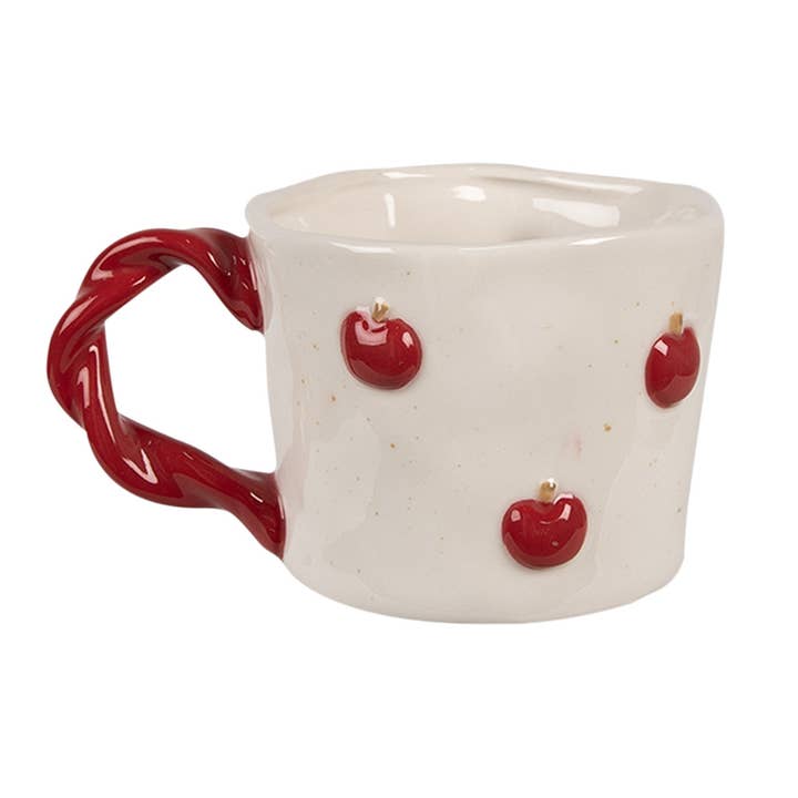 6CEMU0150 Mug 200 ml Beige Ceramic Apples for wholesale by Clayre & Eef