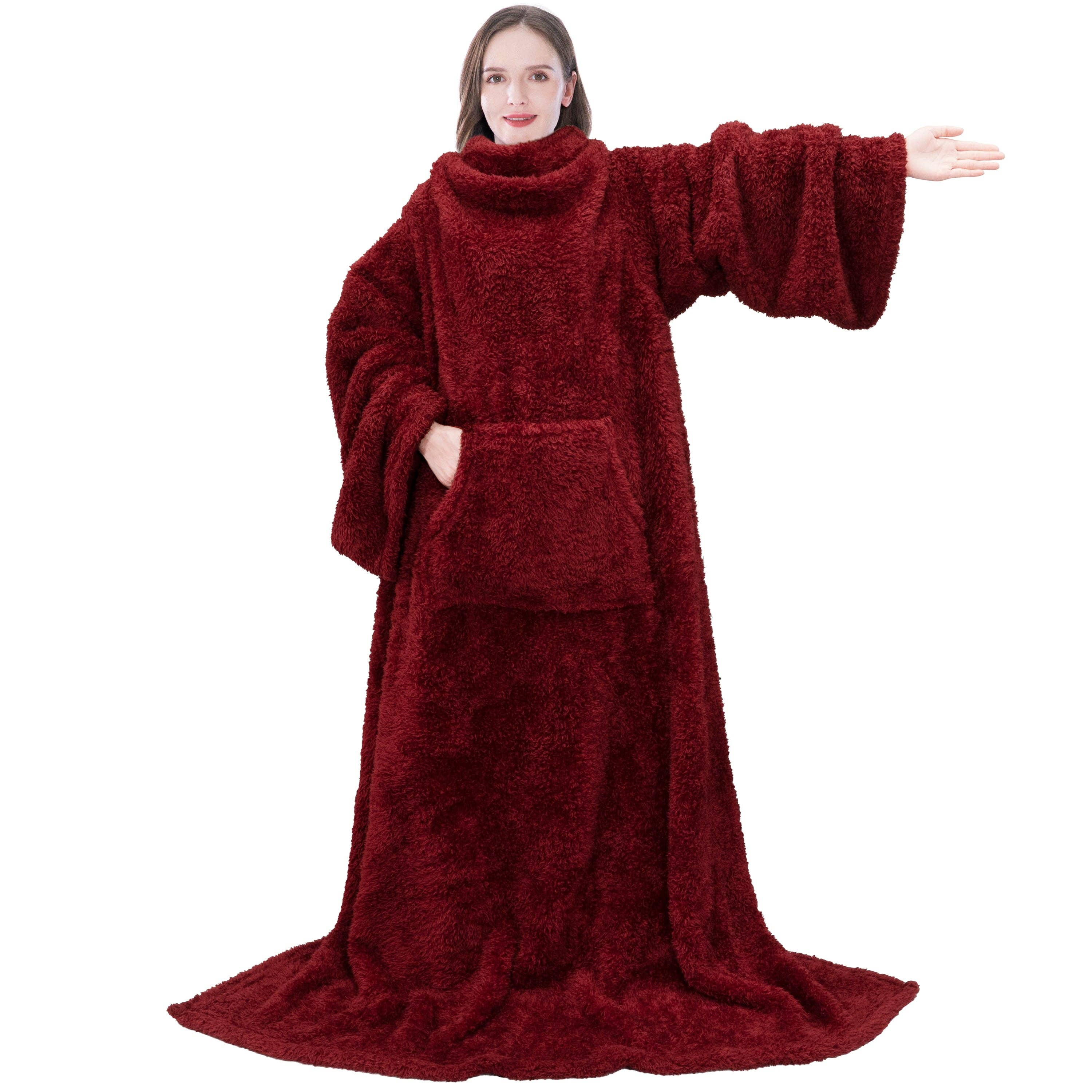 Pavilia - Wholesale Throw Blanket - Sherpa Fluffy Blanket with Sleeves6