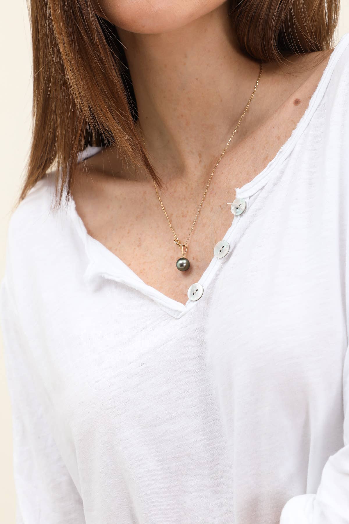 Moonsun - Wholesale T-Shirt - Women's - Plain long sleeve cotton T-shirt with Tunisian collar #303813