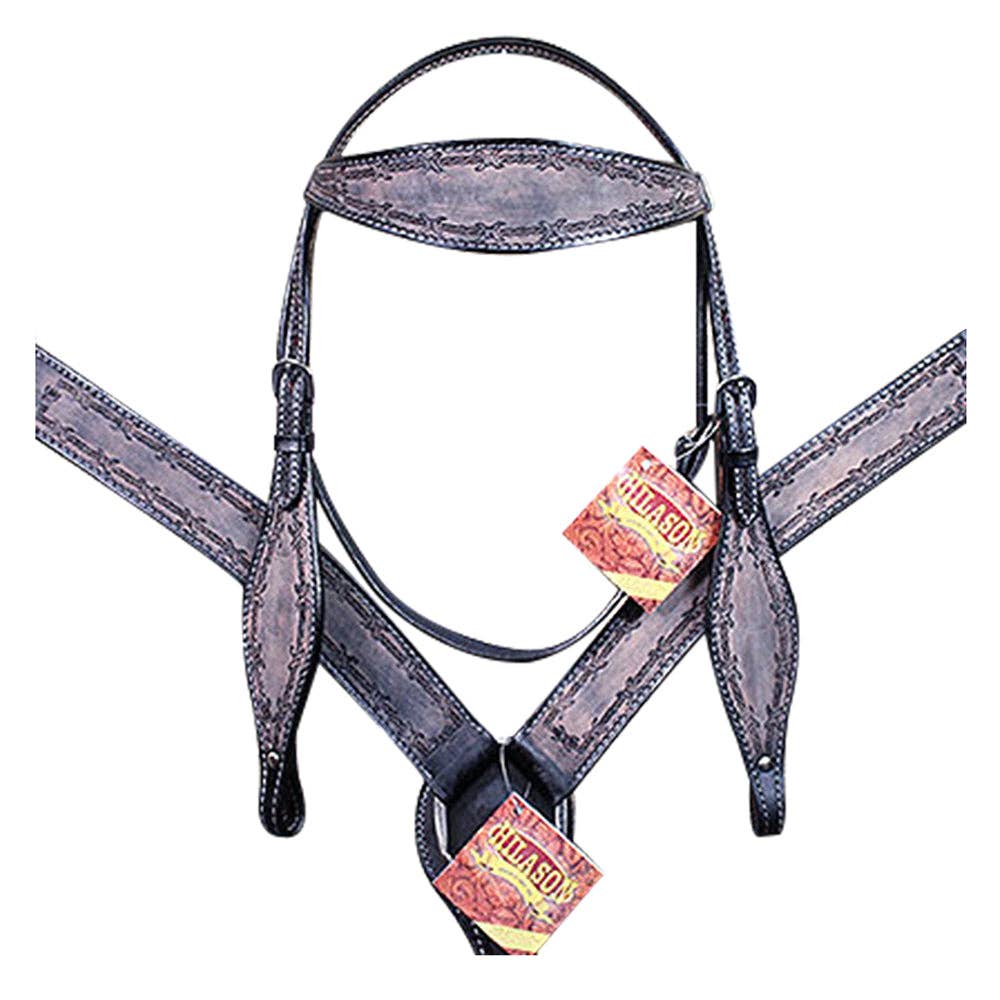 HILASON - Wholesale Horseback Riding Gear - HILASON Western Horse Headstall Breast Collar Set Tack Genuine American Leather | For Horses Headstalls233