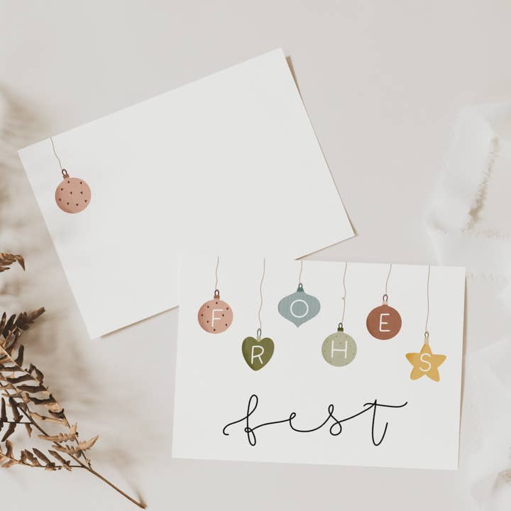 Christmas card Christmas tree baubles - Merry Christmas for wholesale by Tilda&Theo