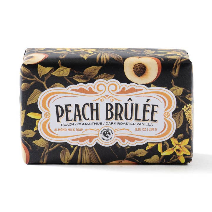 Pfirsich-Brûlée-Mandelmilch & Akazienhonig Seifenstück 250g für den Großhandel von Blue Stallion Farm