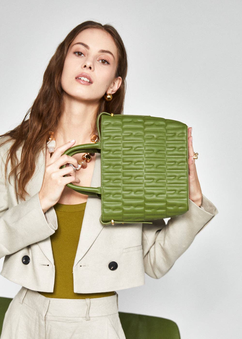 NALI' - Wholesale Shoulder Bag - Women's - VENUS SHOULDER BAG W/ STRAP GREEN - N620