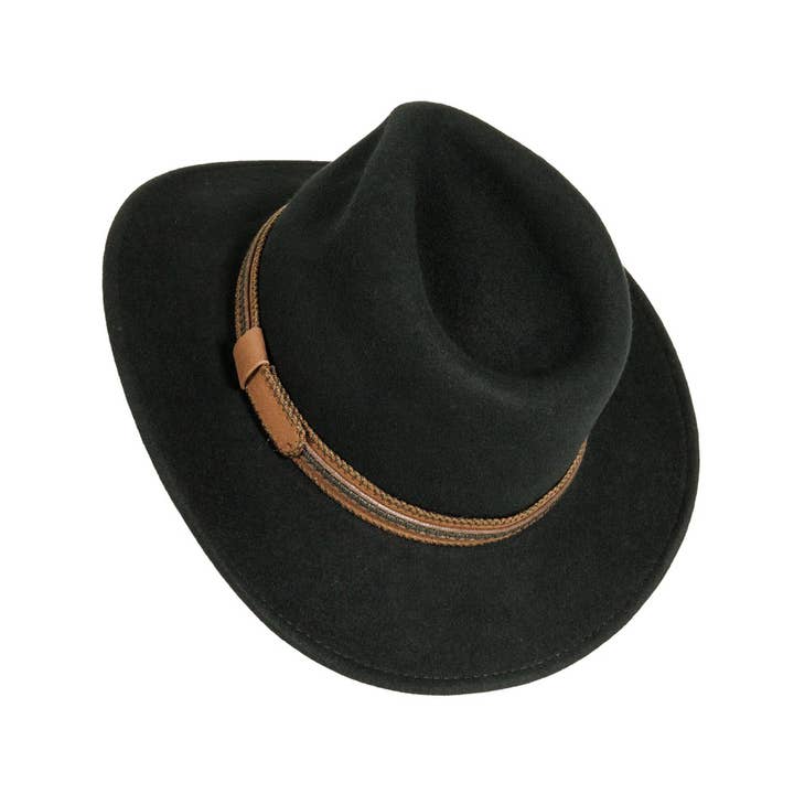 American Hat Makers - Wholesale Cowboy Hat - Unisex - Crushable Wool Felt Outback Hat - Style Zion1