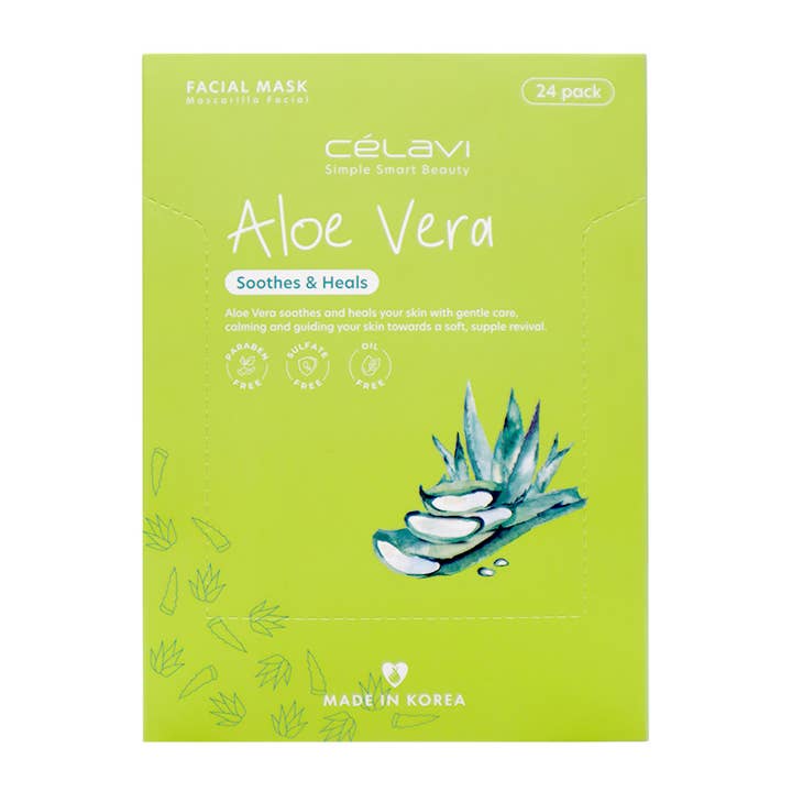 PINEAPPLE Beauty - Wholesale Skincare Face Mask - Celavi MK014 Aloe Vera Facial Mask Rejuvenating - 24pc