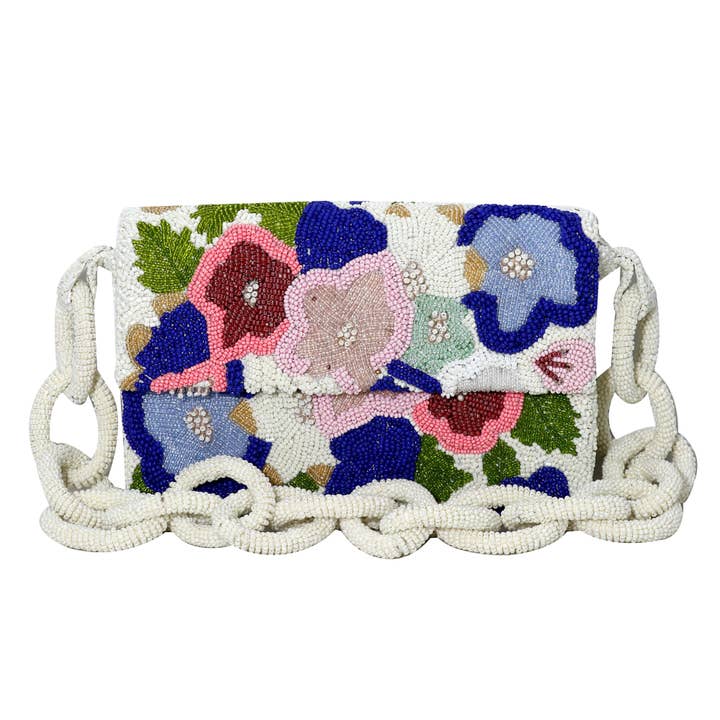 CHB Raised Flowers White/ Royal/ Pink for wholesale by Tiana Designs