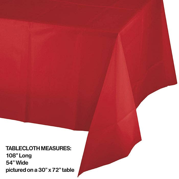 Bulk Party Decor - Wholesale Disposable Table Cover/Runner - Bulk Classic Red Plastic Table Covers (12 per Case)1