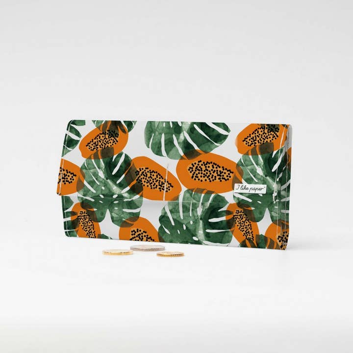 PAPAYA JUNGLE Tyvek® Pappwallet XL/Kobling Tegnebog for engroshandel hos I Like Paper