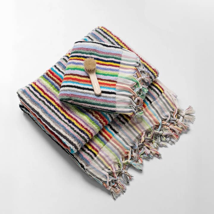 Buld&Co. - Venta al por mayor Toallas de baño - Toalla turca tejida a mano, toalla de mano de baño de playa a rayas, KARA3