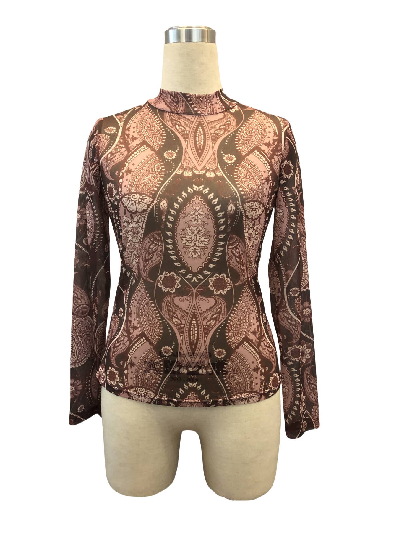 Bild Färg Paisleymönstrad meshtopp för wholesale på Faire1