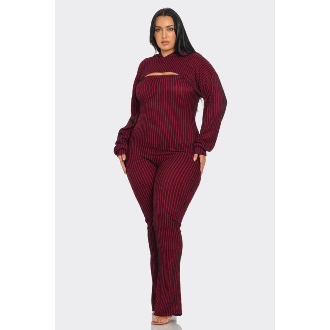 LOVE SENSE - Vendita all'ingrosso Tuta intera - Donna - Tuta senza spalline a 2 pezzi taglia forte con cappuccio5