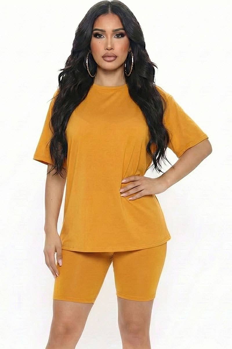 CAPELLA APPAREL - Wholesale Activewear Set - Women's - Loose Fit Top & Bike Shorts Set56