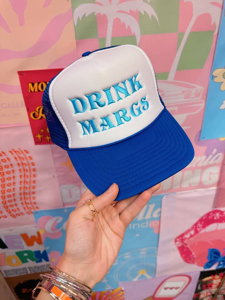 Drink Margs- Blue Trucker Hat for engroshandel hos Happy Hour