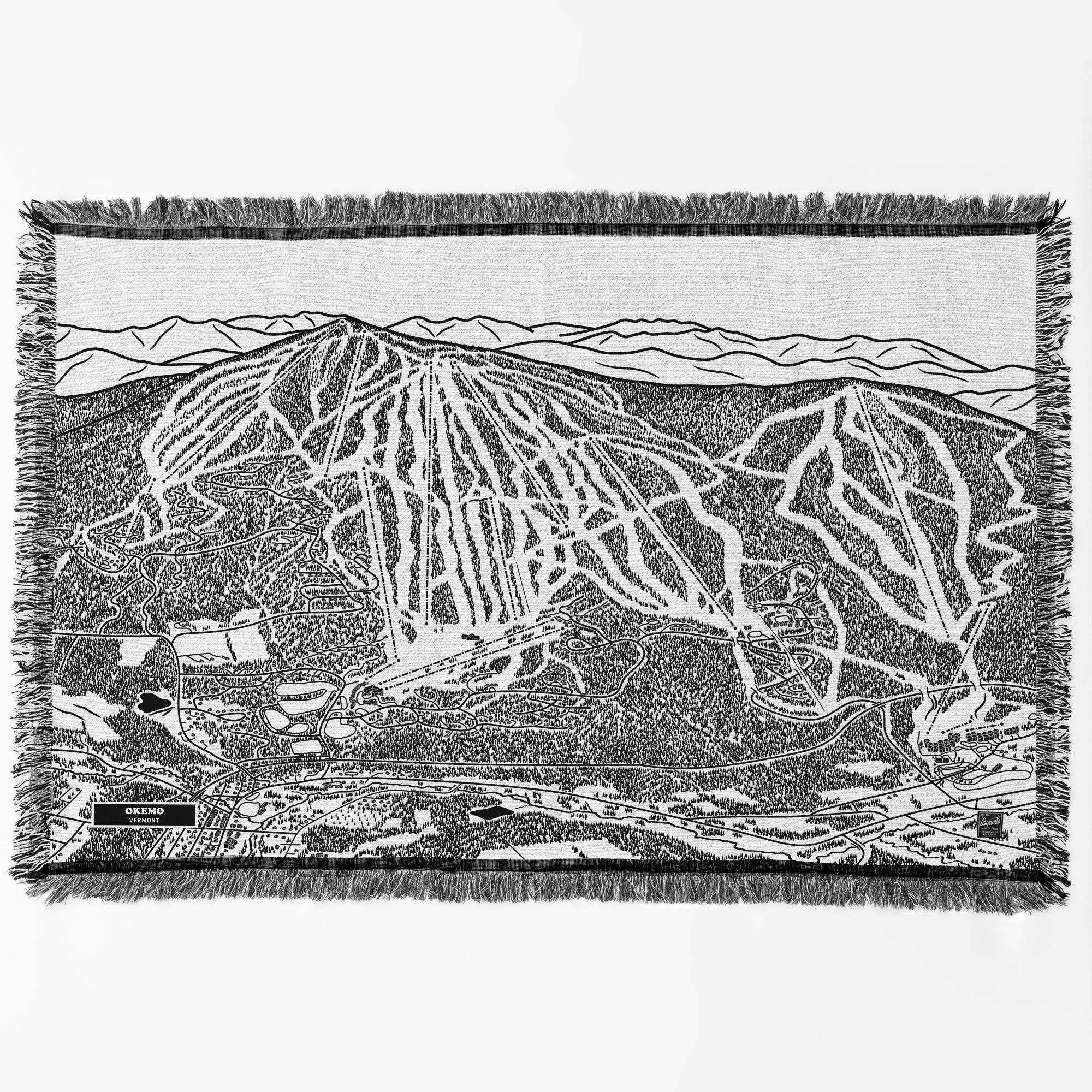 Benoit's Design Co. - Wholesale Throw Blanket - Okemo, Vermont Ski Trail Map Blanket0