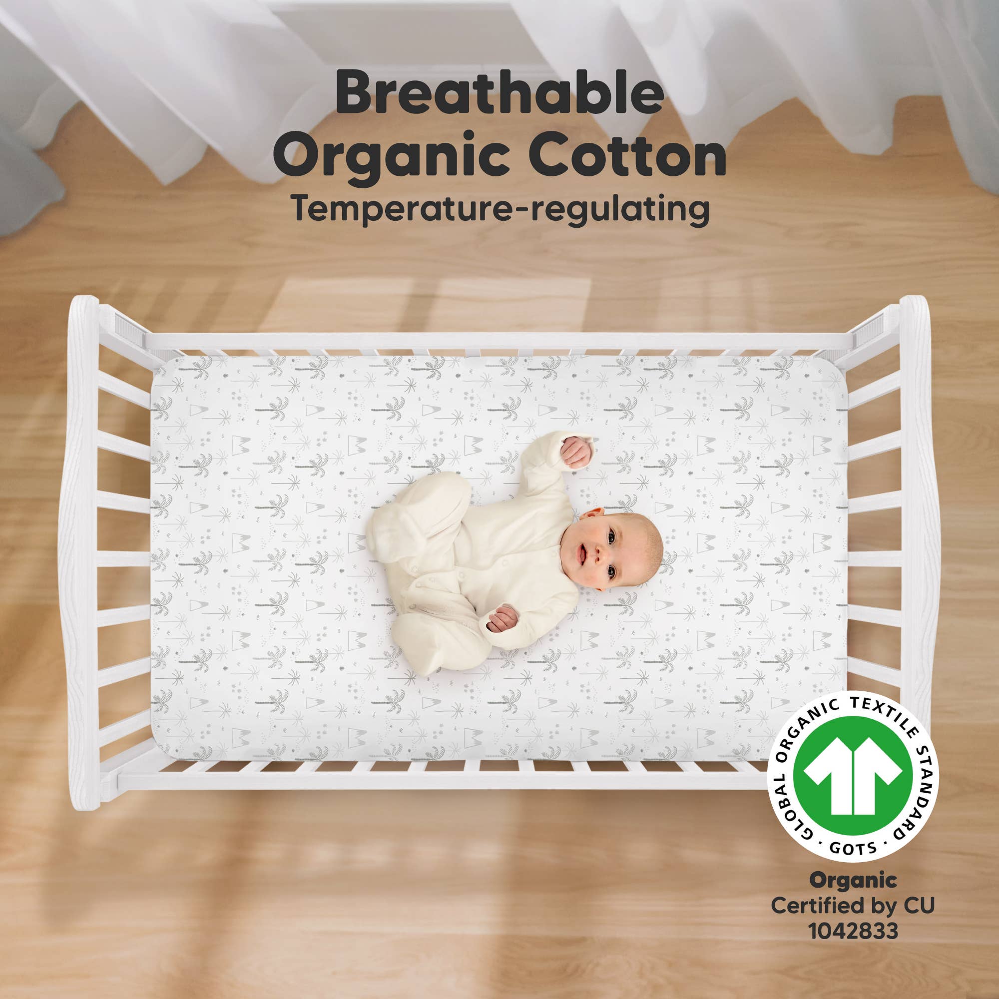 DinoDood 2-pack Organic Cotton Fitted Crib Sheet for wholesale on Faire2