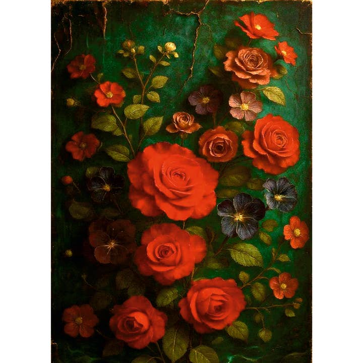 Rode Bloemenboeket Rijstpapier, 11,5 x 16 inch (A3+) voor wholesale door Craft Kreatively