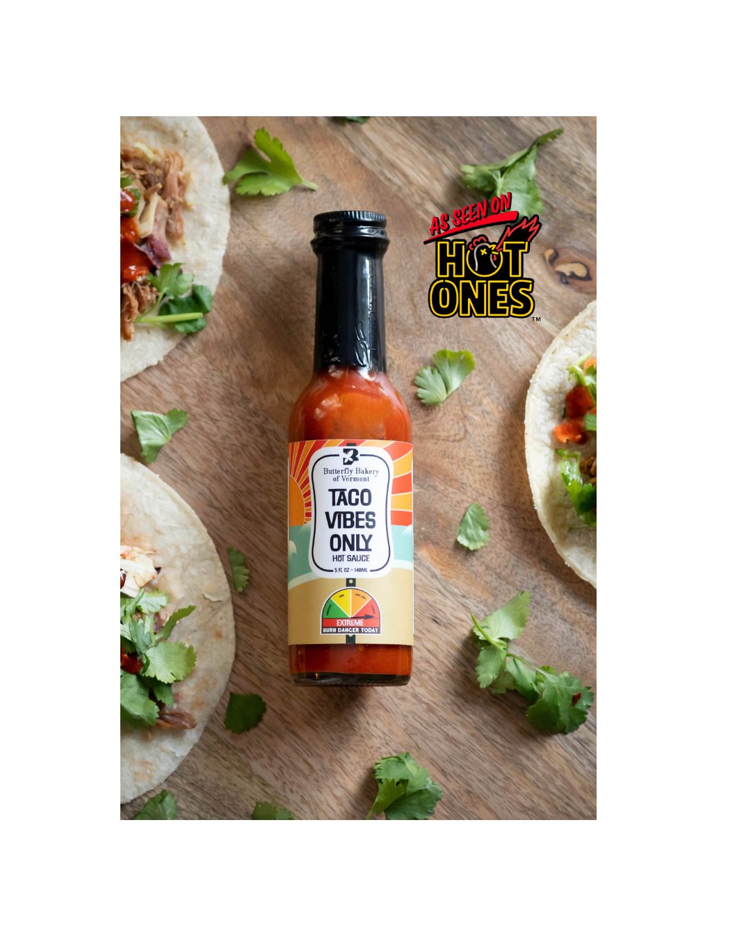 Butterfly Bakery of Vermont - Wholesale Pikante saus - Taco Vibes Only hete saus 148 ml2