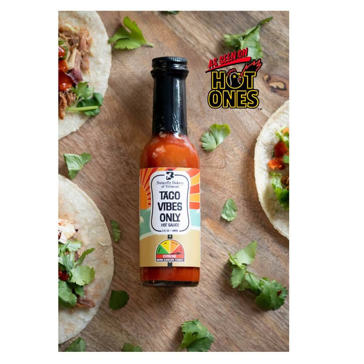 Butterfly Bakery of Vermont - Vendita all'ingrosso Salse piccanti - Solo vibrazioni di taco salsa piccante 5oz2