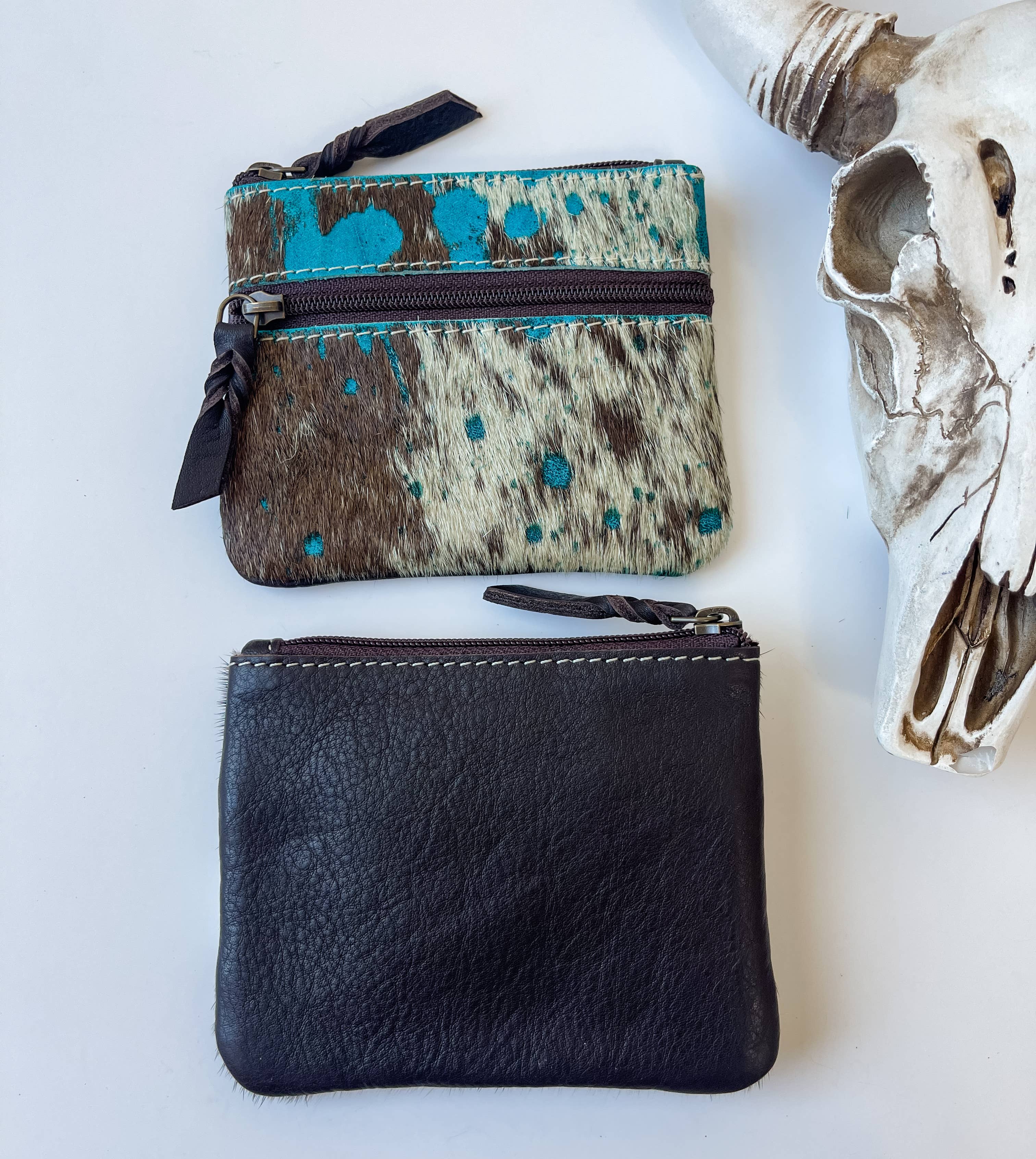 Boho Ranch Shop - Vente Porte-monnaie – femme - Pochette à monnaie Western en peau de vache7