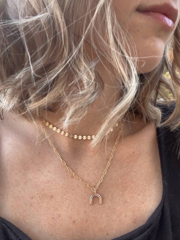 Girocollo a monete in oro/argento Sterling 14 carati per la vendita all'ingrosso da parte di Bijoux Boutique LLC