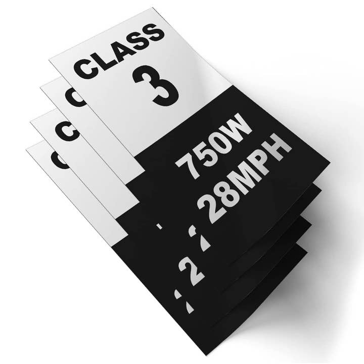 Elektrisk cykel ramme identifikation klasse 3 nummer klistermærke for engroshandel hos ADESIGNSTORE