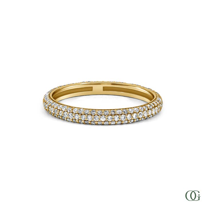 Fede Eternity con Pavé di Diamanti Coltivati in Laboratorio a Tre File (0,52 CTW) per la vendita all'ingrosso da parte di Orchid Gems Fine Jewelry