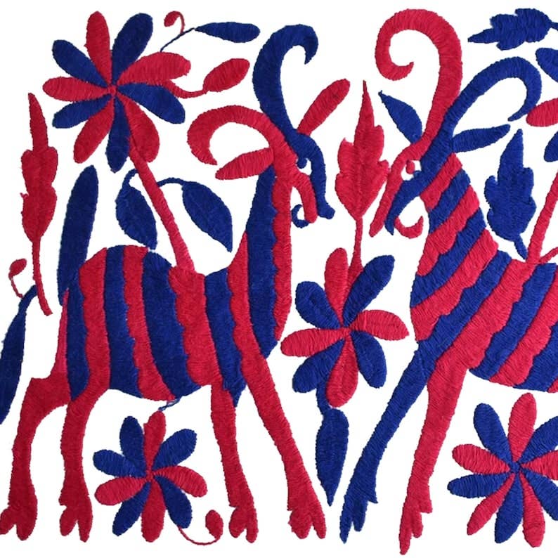 The Tangerine Store - Vendita all'ingrosso Fodera cuscino decorativo - Set di 4 | Fodere Decorative per Cuscini Messicani | Fodere Design Otomi | Tessuto in Cotone e Lino | Ricamate | Con O Senza Inserto2