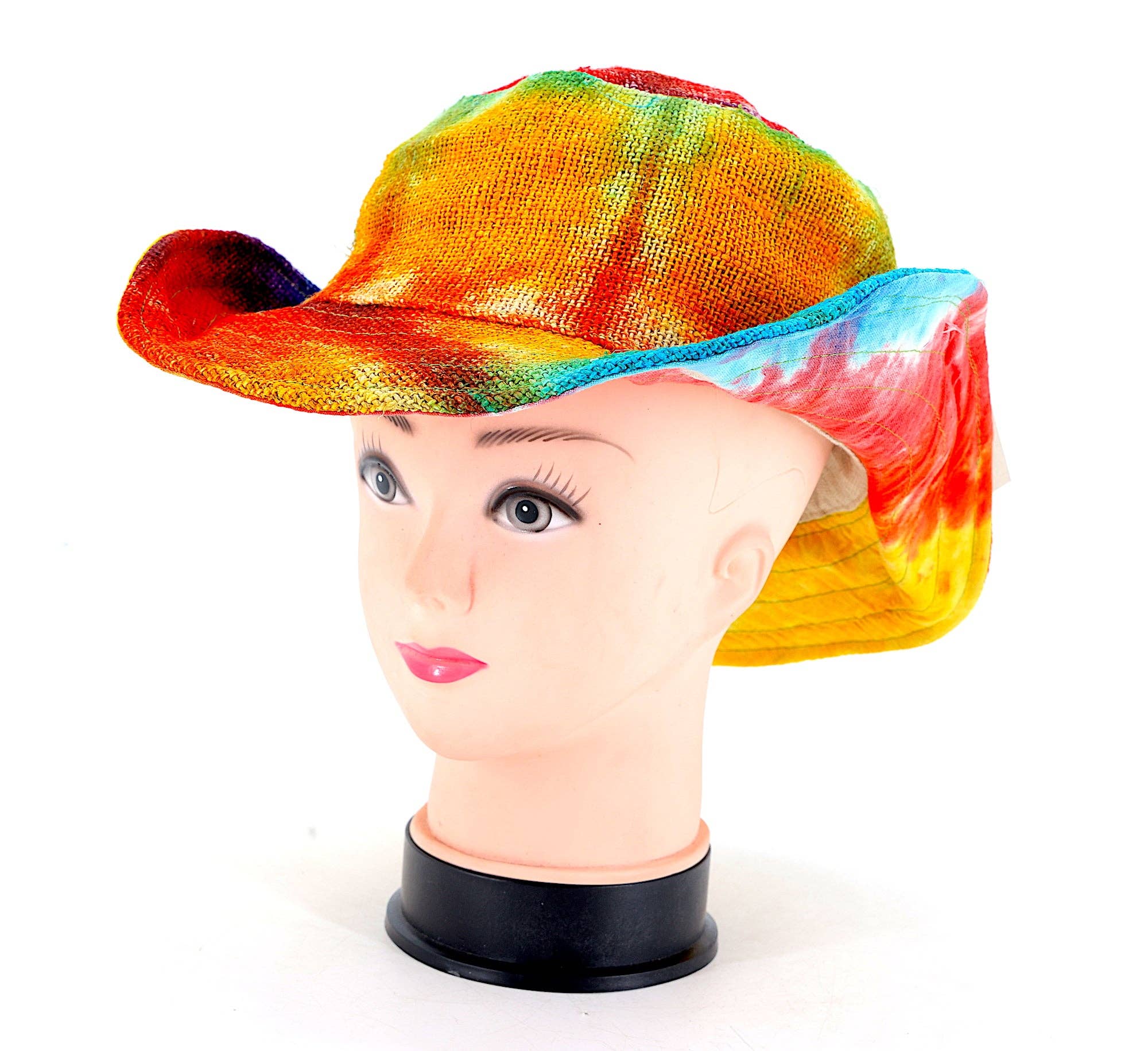 Himalaya Handmade - Vente Bob – femme - Chapeau bohème hippie tie-dye fait main à 100% chanvre1