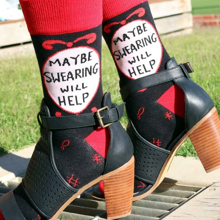 Jubly-Umph - Wholesale Socks - Unisex - Maybe Swearing Will Help Socks - Unisex Large