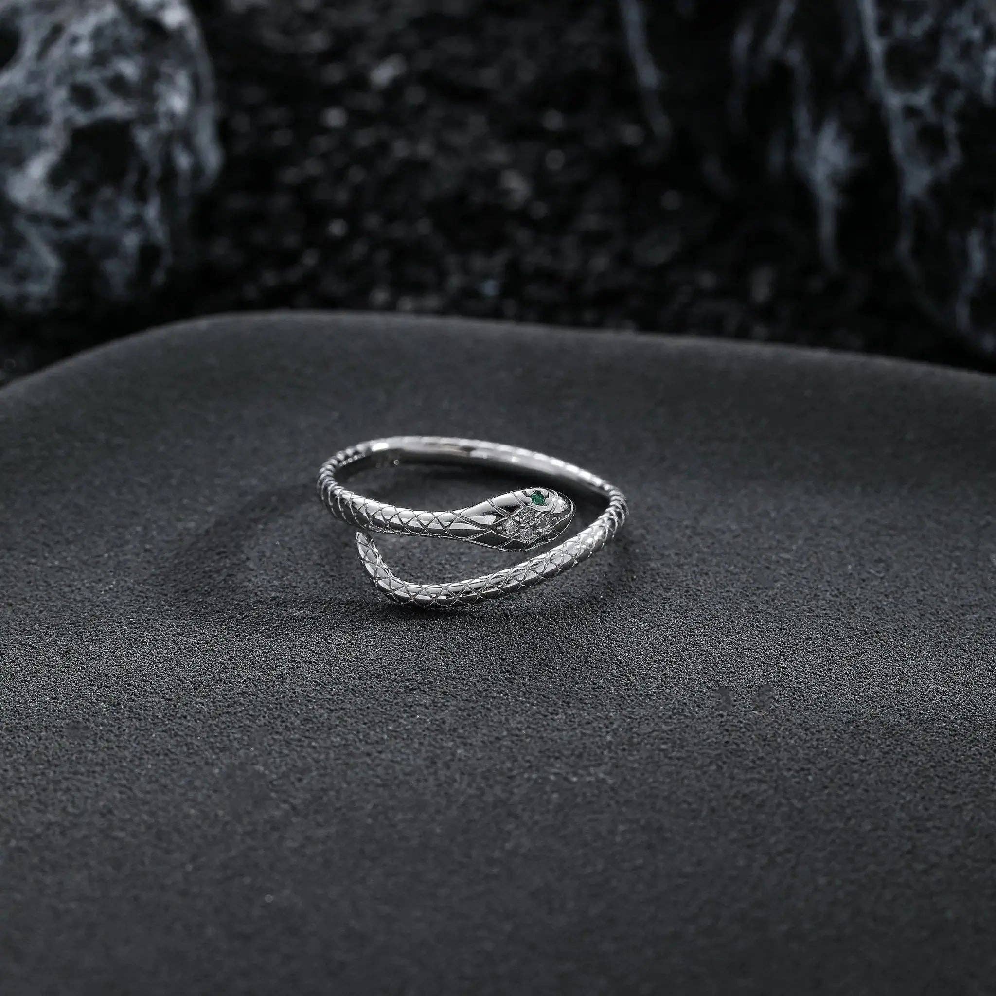 Moclein - Venta al por mayor Anillo de banda/apilable - Anillo Minimalista de Serpiente Plateado4