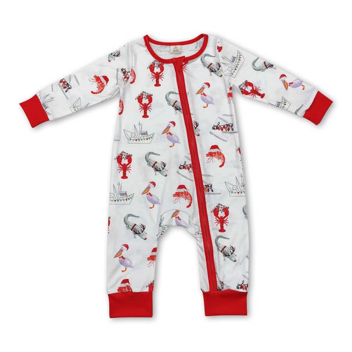 Yawoo Garments - Wholesale Sleepwear Set - Kids - Crawfish duck boots Christmas kids boys bamboo pajamas2