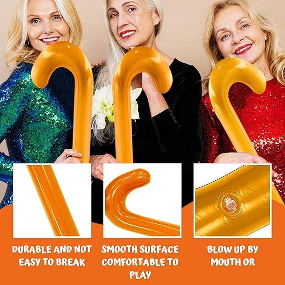 4E's Novelty - Wholesale Inflatables - 4E's Novelty Old Man Inflatable Cane – Walking Stick Costume Prop & Retirement Gag Gift5