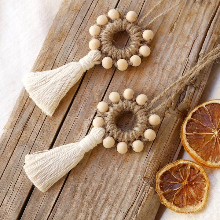 The Frenchie Knot - Wholesale Ornament - macrame wreath christmas ornament